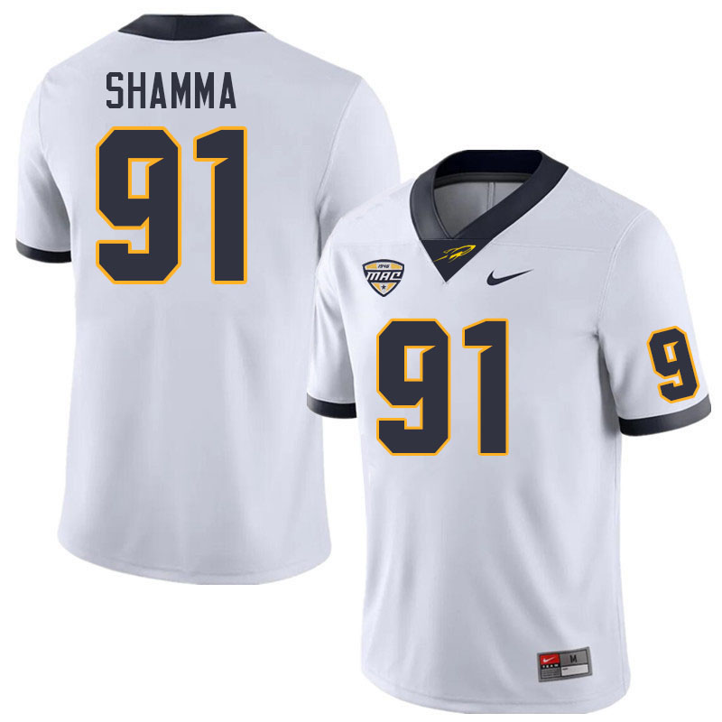Toledo Rockets #91 Laith Shamma College Football Jerseys Stitched Sale-White